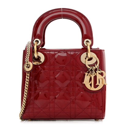 Christian Dior Patent Cannage Mini Lady Dior Red 1 of 11