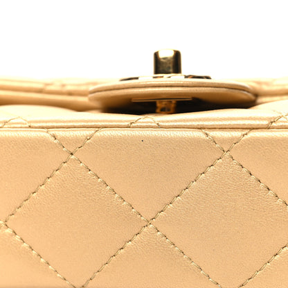 Chanel Metallic Lambskin Resin Quilted Top Handle Mini Flap Gold 11 of 11