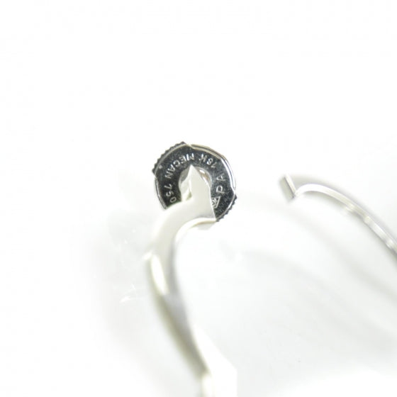18K White Gold Large Profil de Camelia Hoop Earrings
