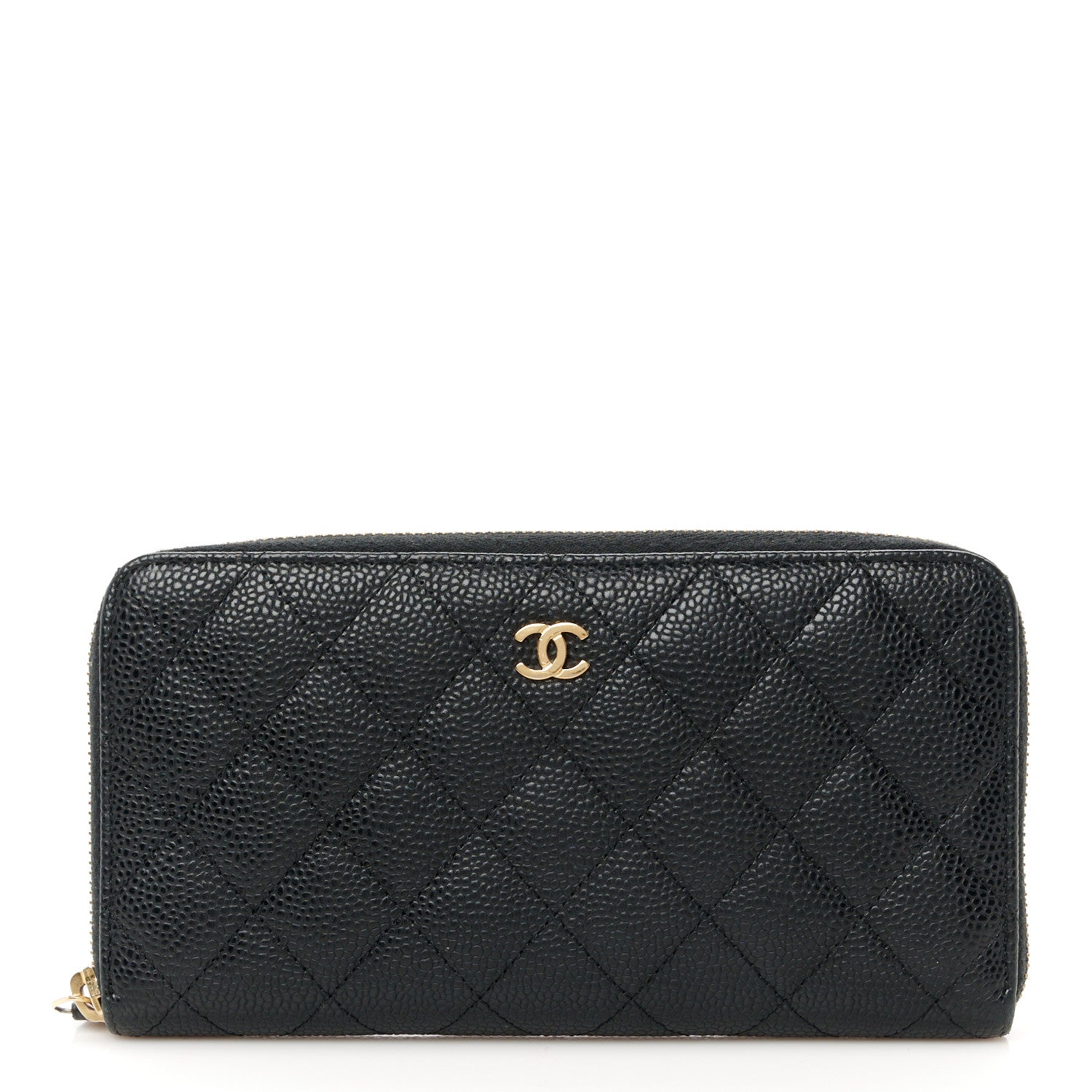 Chanel Caviar Quilted Large Gusset Zip Around Wallet Black 1 of 10