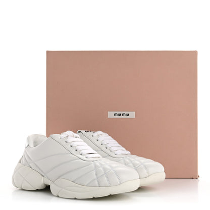 Miu Miu Nappa Quilted Sneakers 35 White 13 of 13