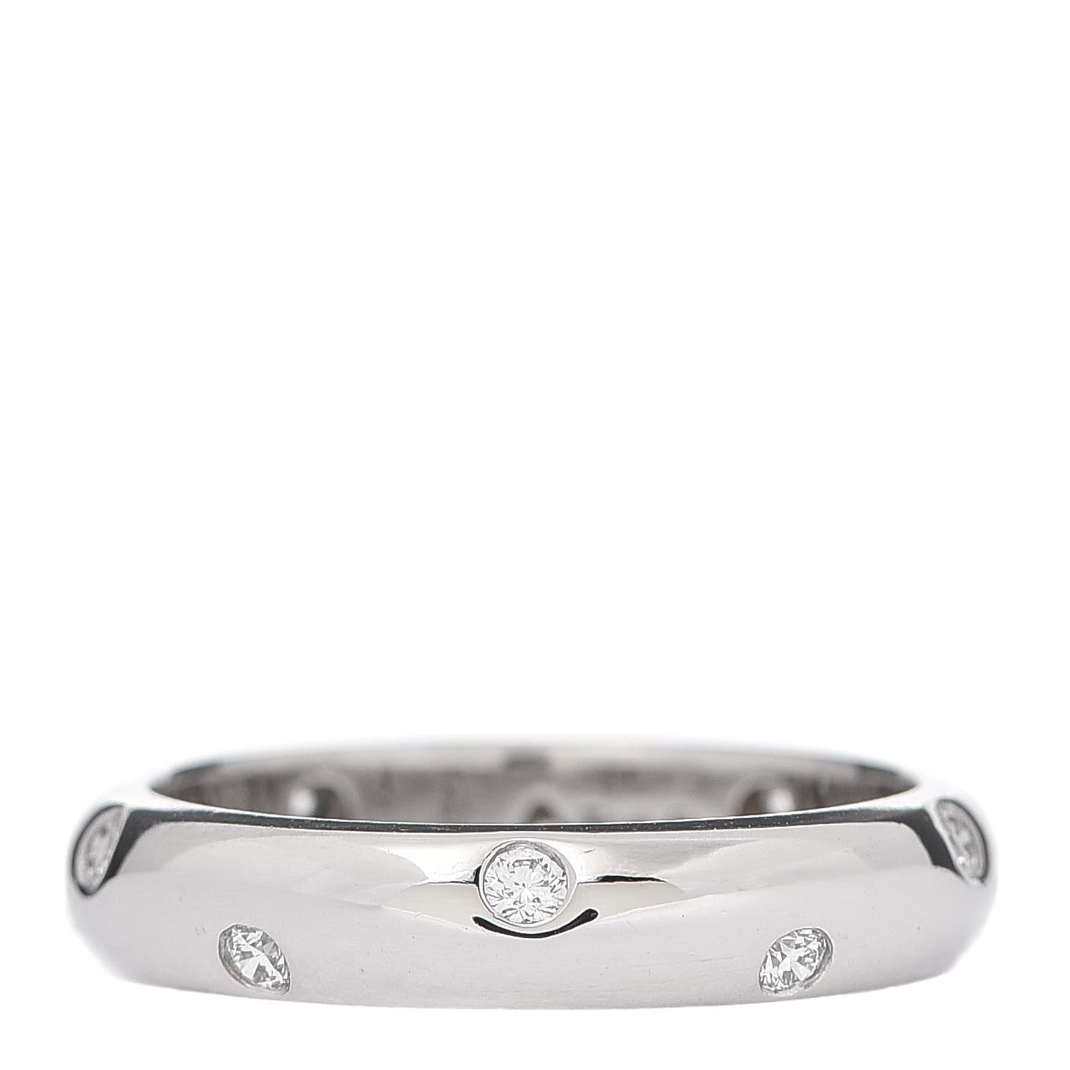 Tiffany Platinum Diamond 4mm Etoile Band Ring 50 5.25 1 of 6