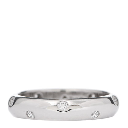 Tiffany Platinum Diamond 4mm Etoile Band Ring 50 5.25 1 of 6