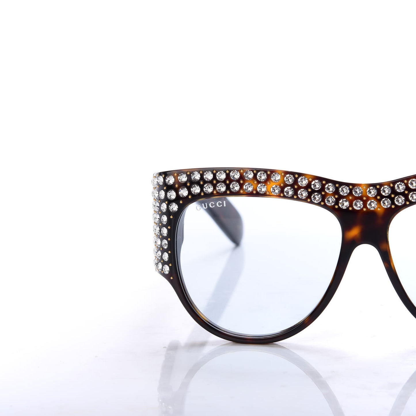 Acetate Crystal Oversize Hollywood Forever Sunglasses GG0144S Tortoiseshell
