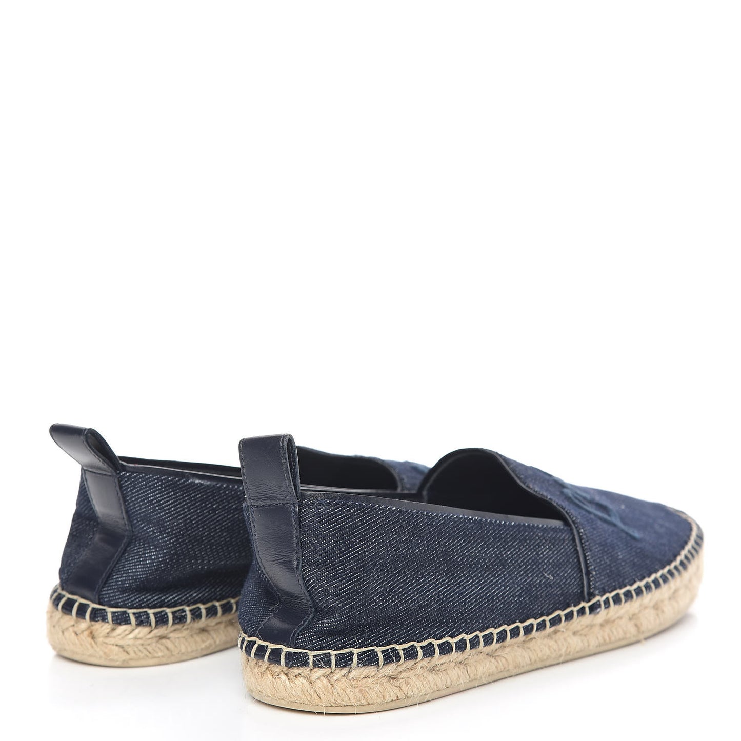 Canvas Waterfall Espadrille Flats 38 Marine