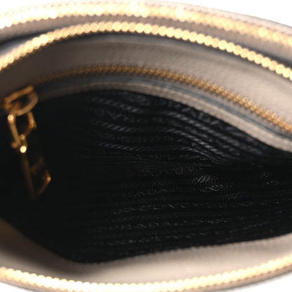 Prada Vitello Phenix Double Zip Crossbody Bag Argilla 5 of 9