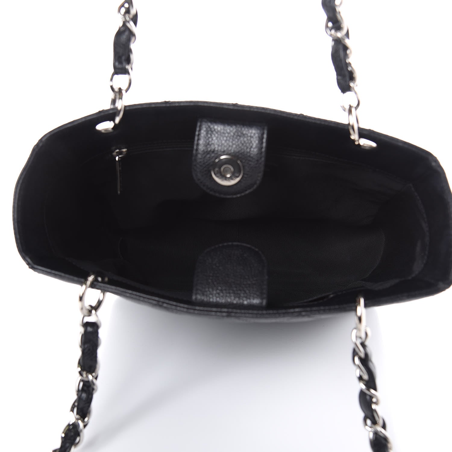 Chanel Caviar Quilted Petit Shopping Tote PST Black 5 of 14