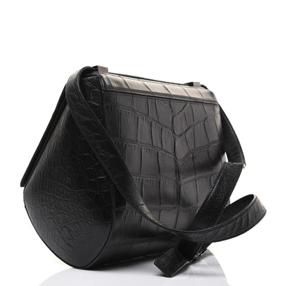 Givenchy Calfskin Crocodile Embossed Medium Pandora Box Crossbody Bag Black 3 of 28