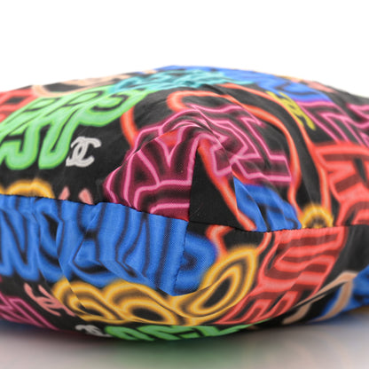 Chanel Caviar Fabric Graffiti Foldable Tote Bag With Chain Black Multicolor 17 of 19