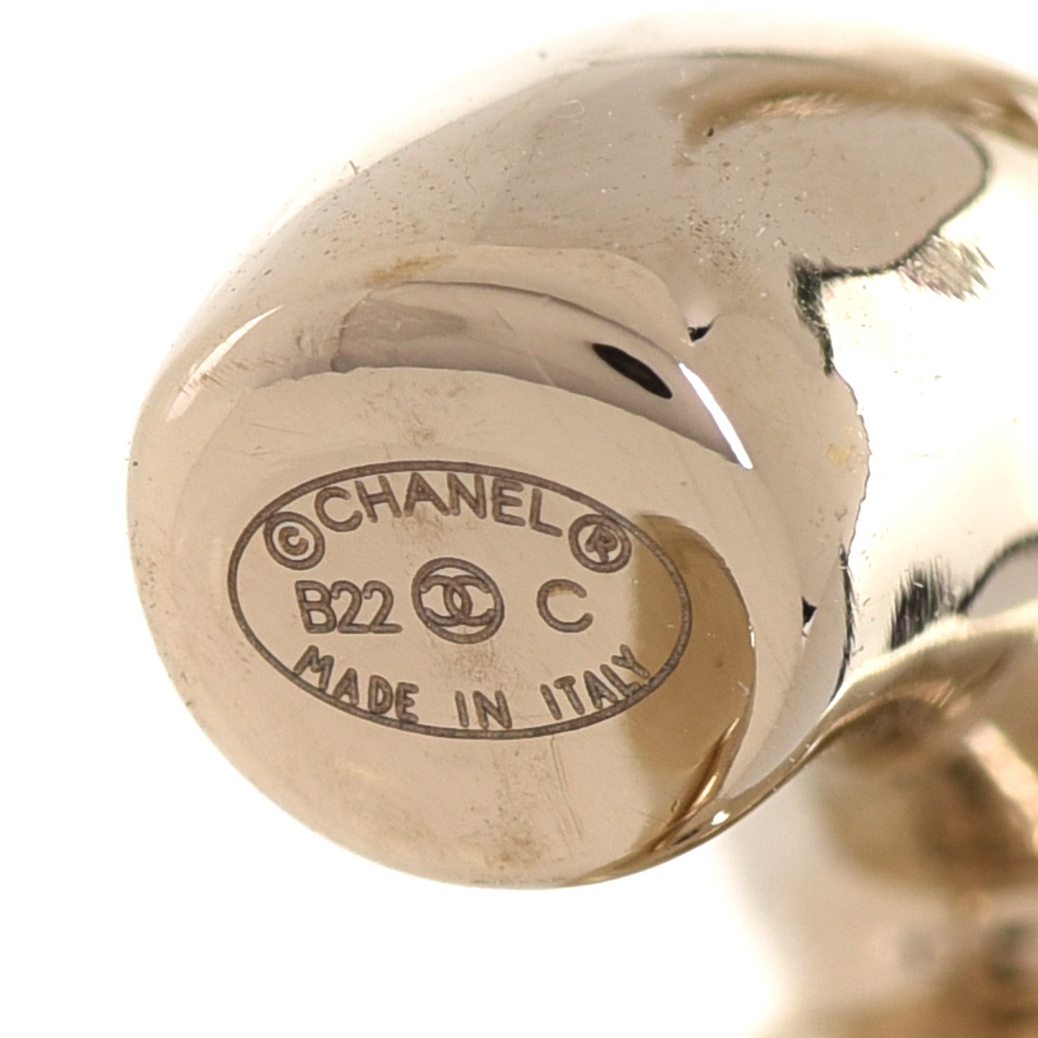 Chanel Metal Large CC Earrings Light Gold 4 of 5