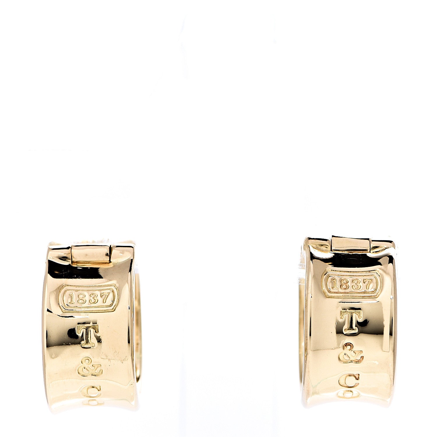 Tiffany 18K Yellow Gold 1837 Hoop Earrings 1 of 7