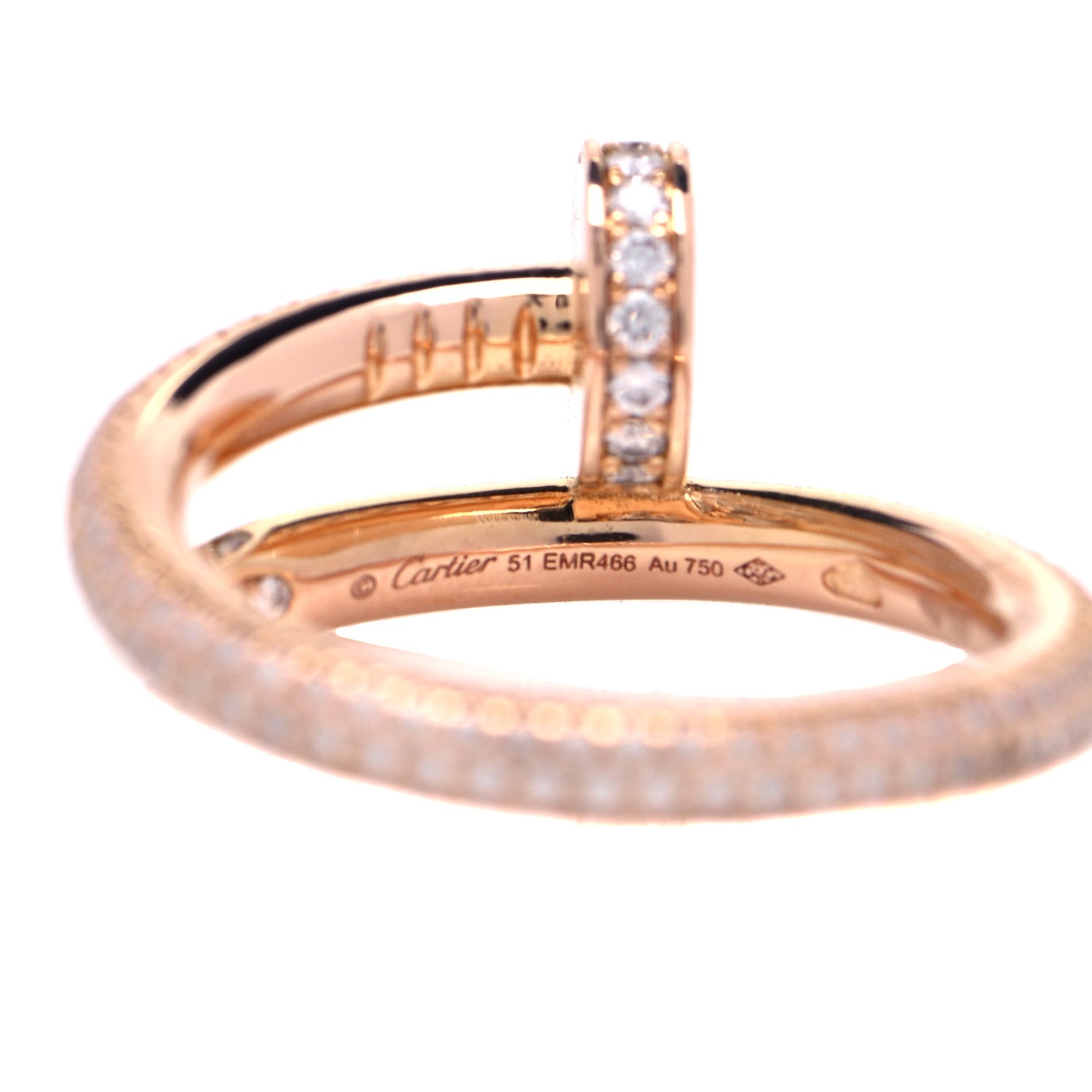 Cartier 18K Pink Gold Diamond Juste Un Clou Full Paved Ring 51 5.75 4 of 5