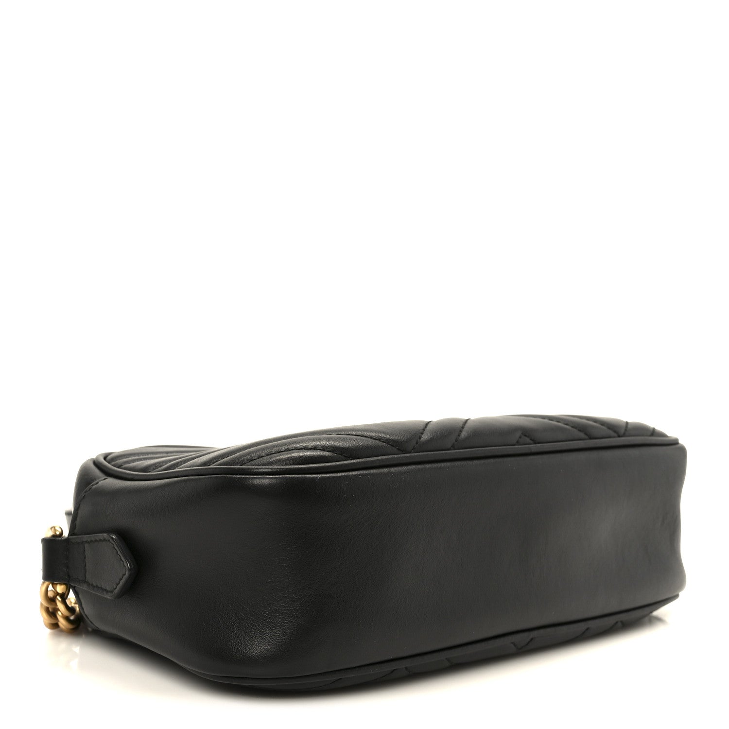 Gucci Calfskin Matelasse Small GG Marmont Chain Shoulder Bag Black 4 of 11