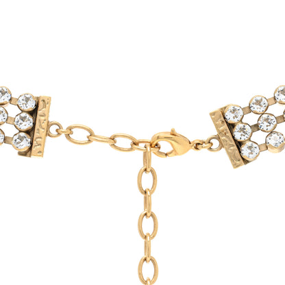 Chanel Metal Crystal CC Multi Strand Short Necklace Gold 4 of 4