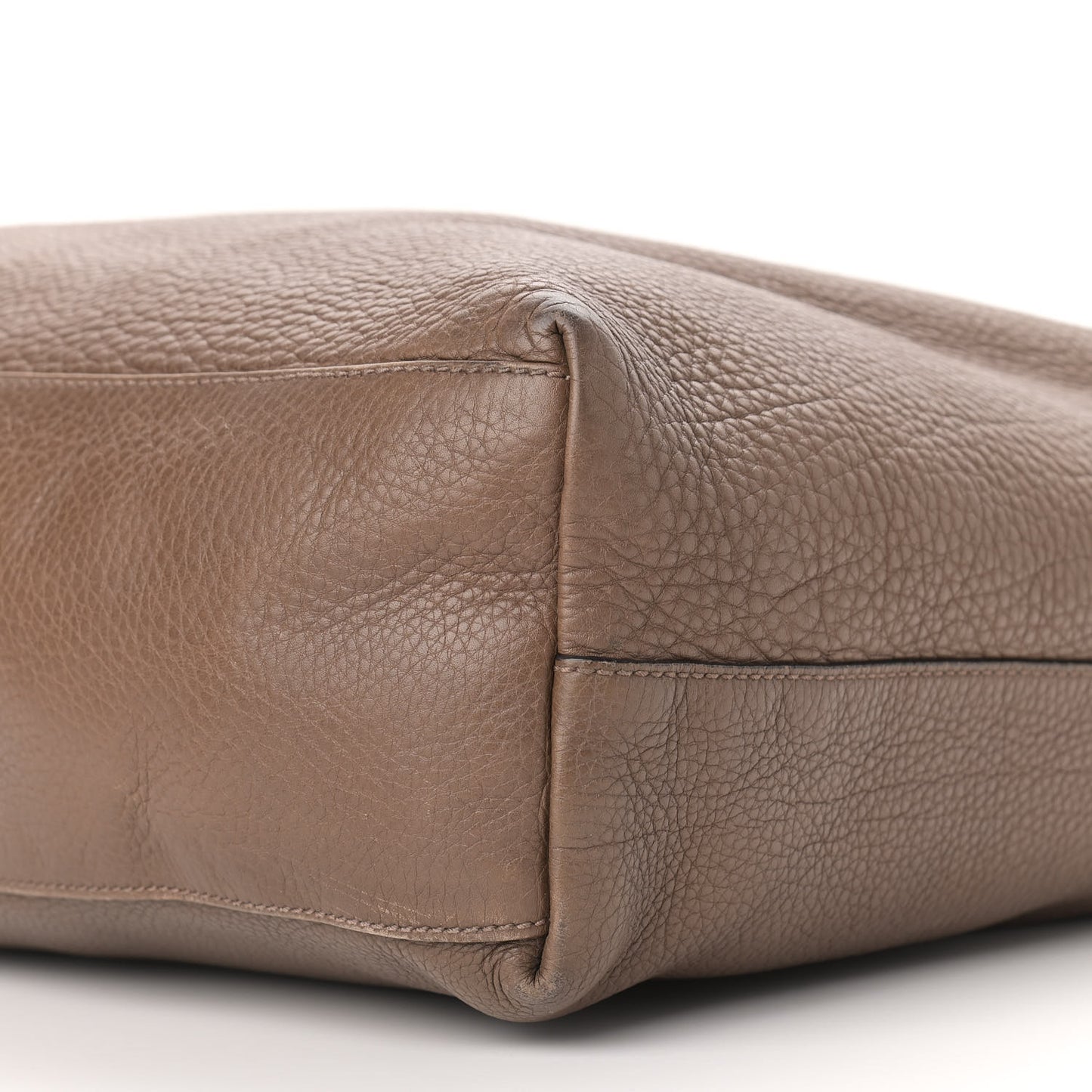 Pebbled Calfskin Twill Hobo Brown