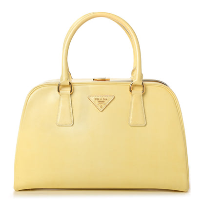 Prada Saffiano Vernice Pyramid Bag White 1 of 15