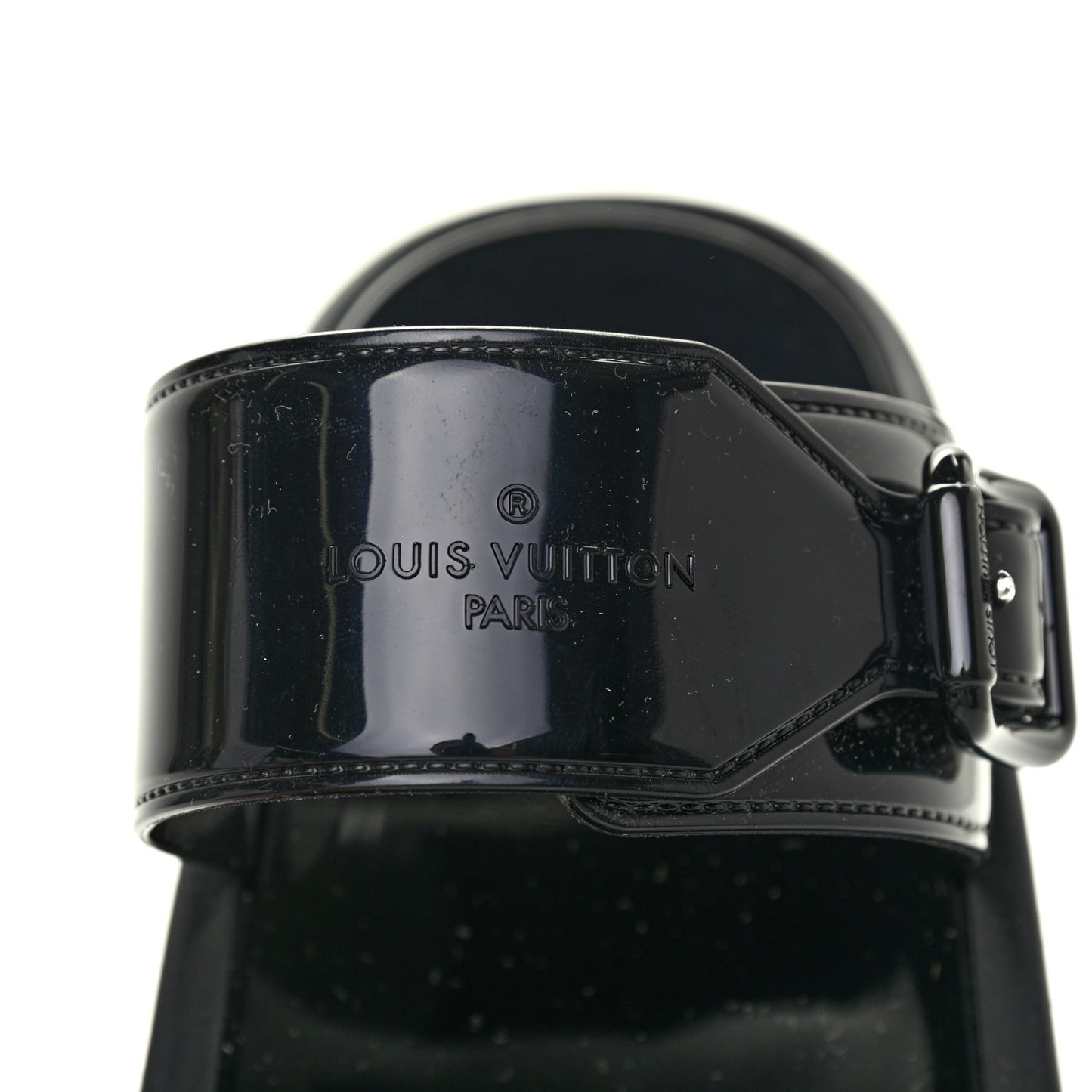 Monogram Sunbath Flat Mule Sandals 38 Black