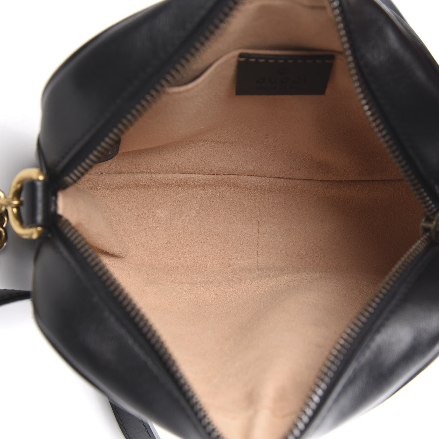 Gucci Calfskin Matelasse Mini GG Marmont Chain Shoulder Bag Black 5 of 12