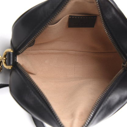 Gucci Calfskin Matelasse Mini GG Marmont Chain Shoulder Bag Black 5 of 12