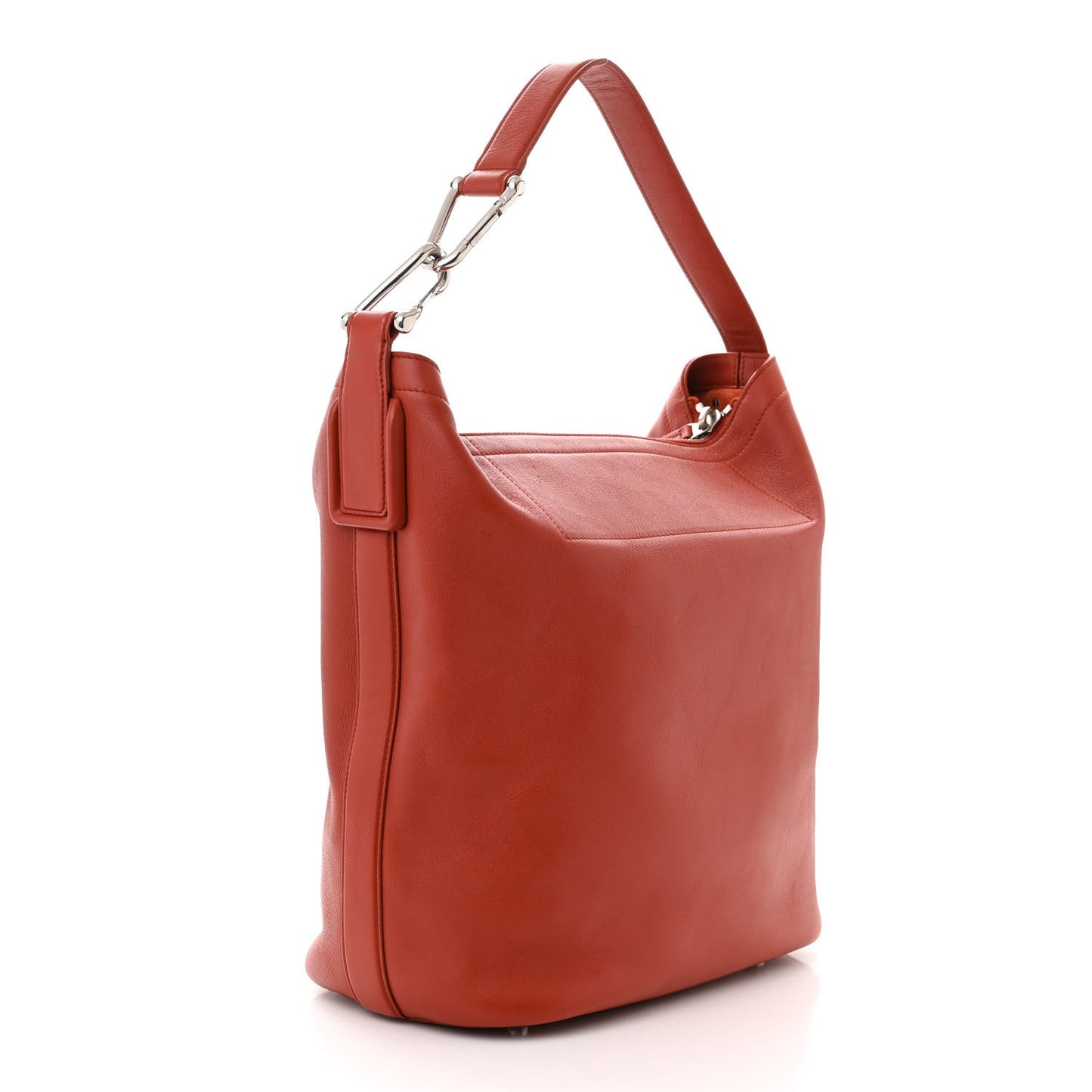 Smooth Butter Calfskin Large Hobo Rust