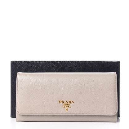Prada Saffiano Metal Continental Flap Wallet Pomice 9 of 9