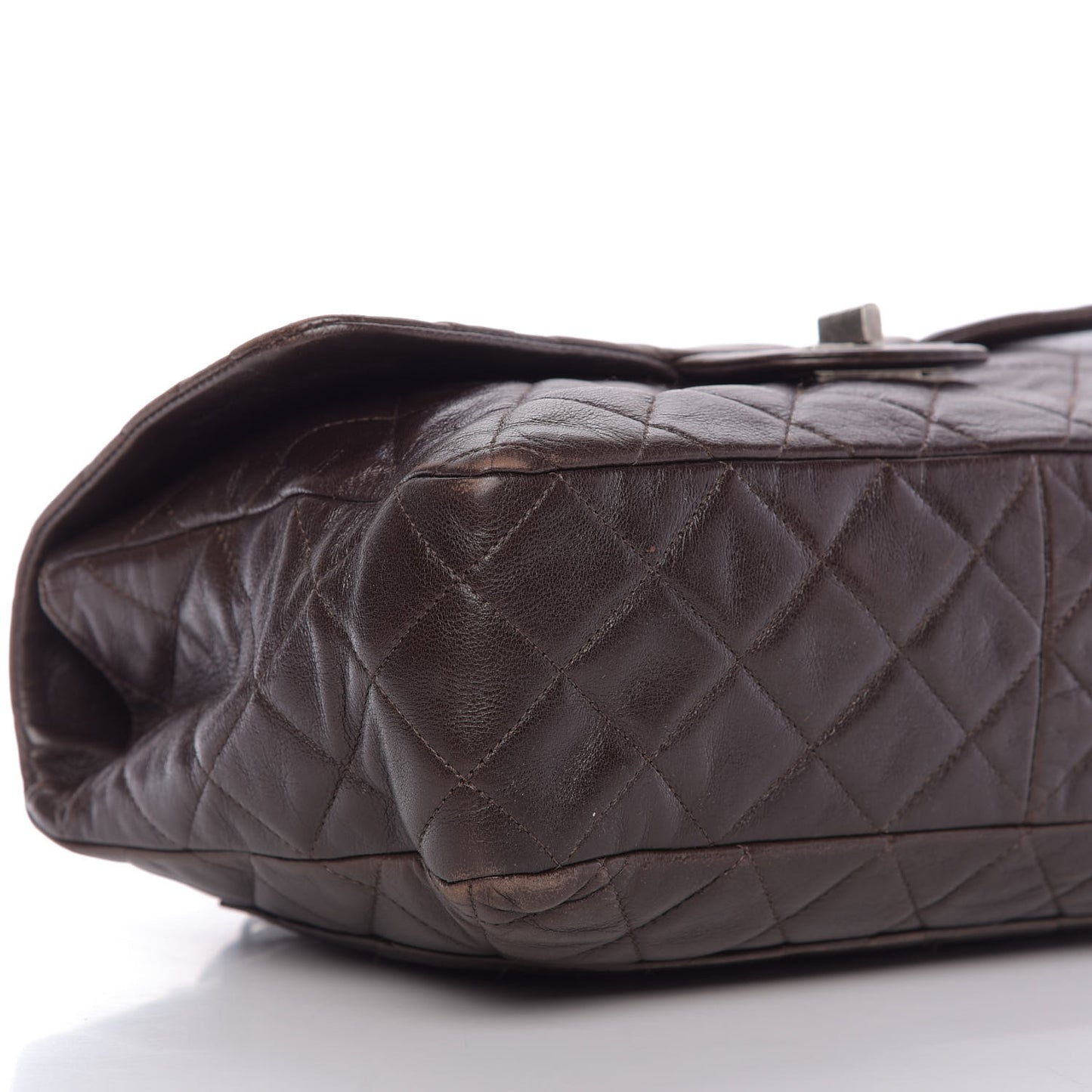 Washed Lambskin Quilted Jumbo Hybrid Reissue Flap Dark Brown