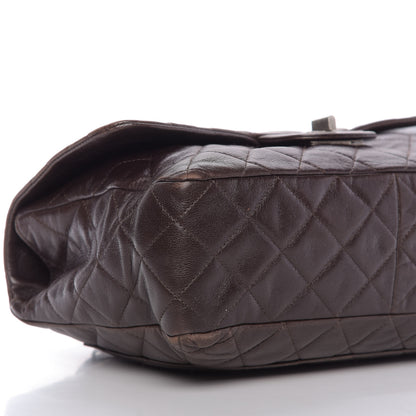 Chanel Washed Lambskin Quilted Jumbo Hybrid Reissue Flap Dark Brown 6 of 10