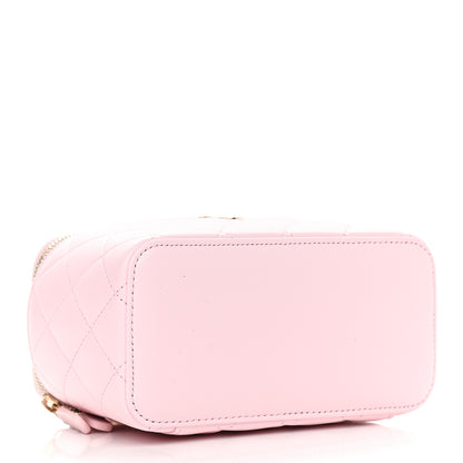 Chanel Lambskin Quilted Small Top Handle Vanity Case With Chain Light Pink 4 of 9