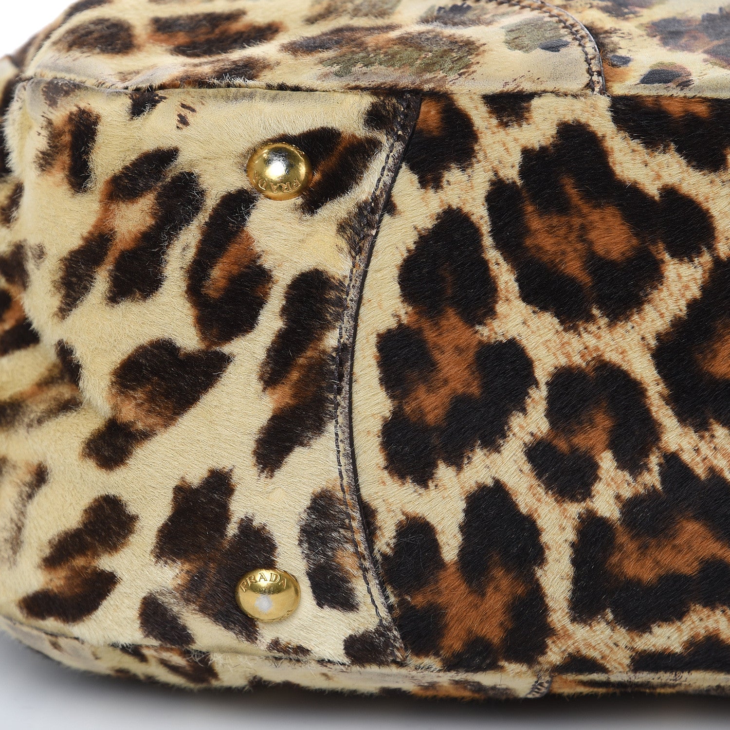Prada Calf Hair Leopard Print Shoulder Bag Avorio 11 of 20