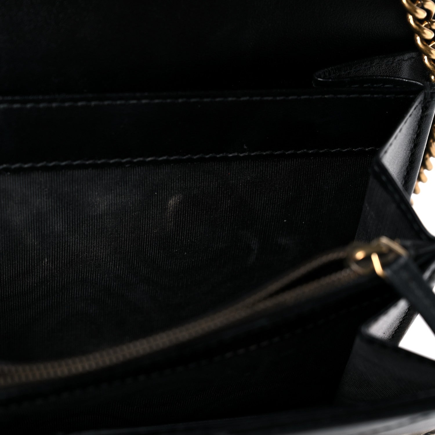 Gucci Calfskin Matelasse GG Marmont Chain Wallet Black 20 of 25