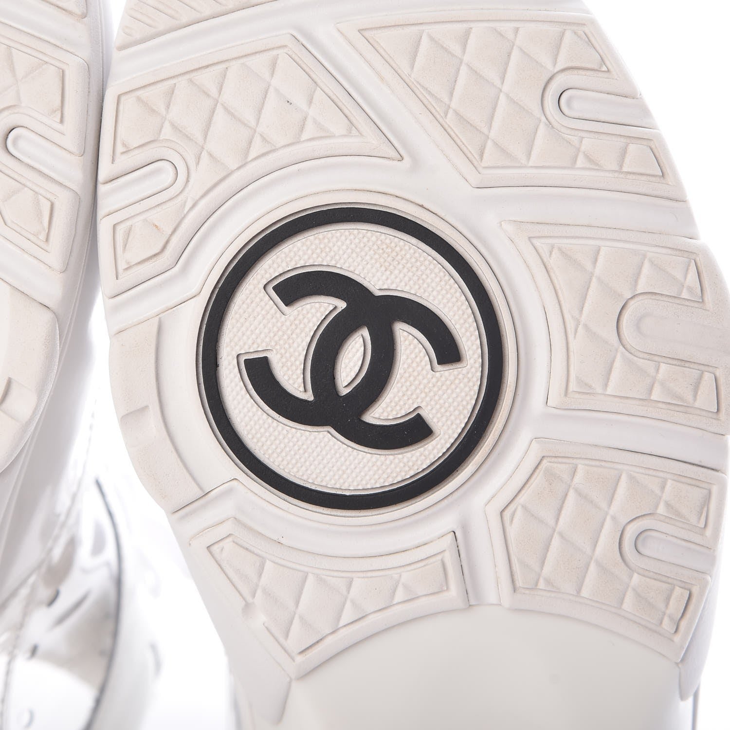 Chanel Calfskin Patent Transparent Womens Sneakers 40 White 6 of 11
