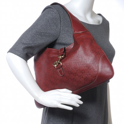 Gucci Guccissima Medium Jackie O Bouvier Hobo Dark Red 2 of 7