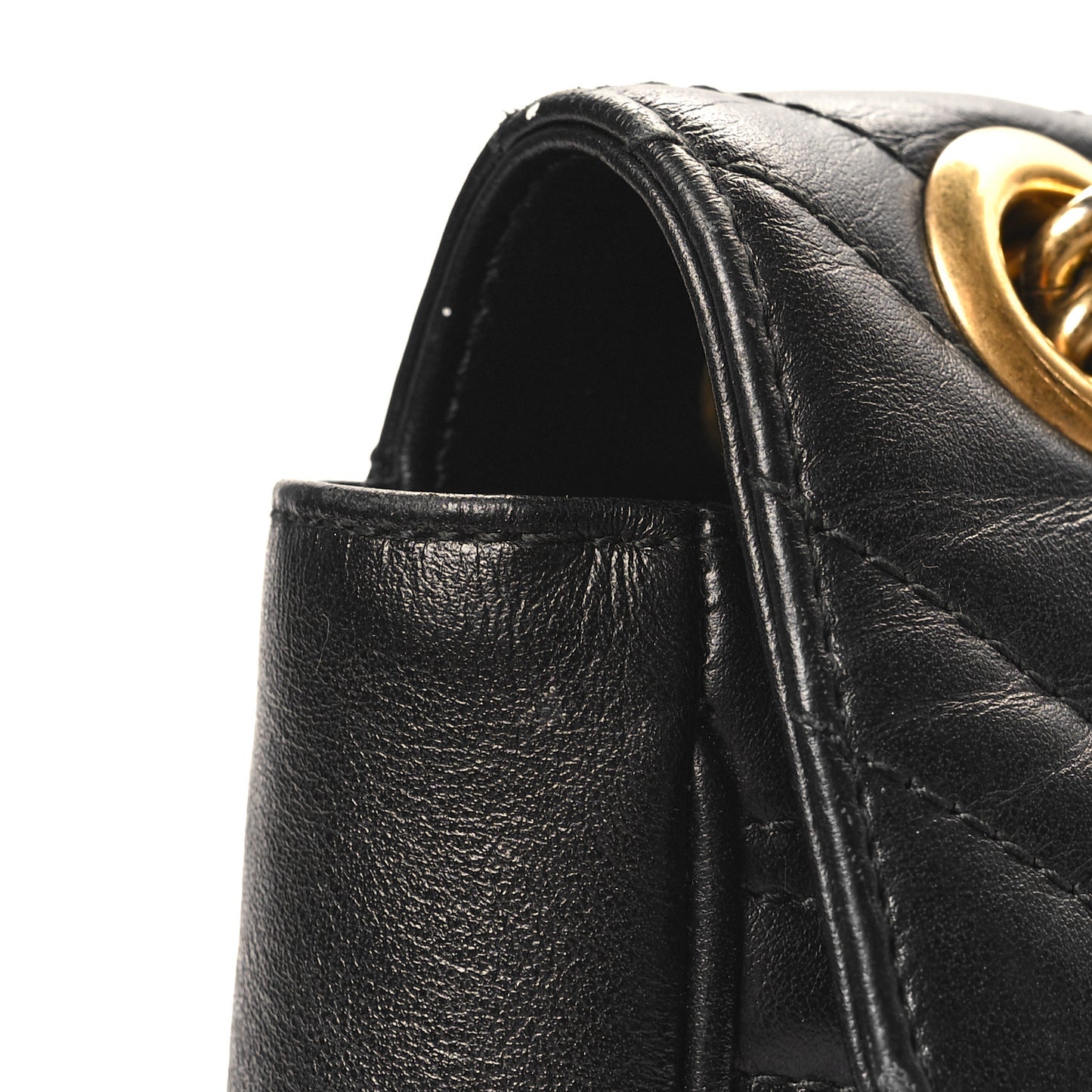 Calfskin Matelasse Mini GG Marmont Shoulder Bag Black