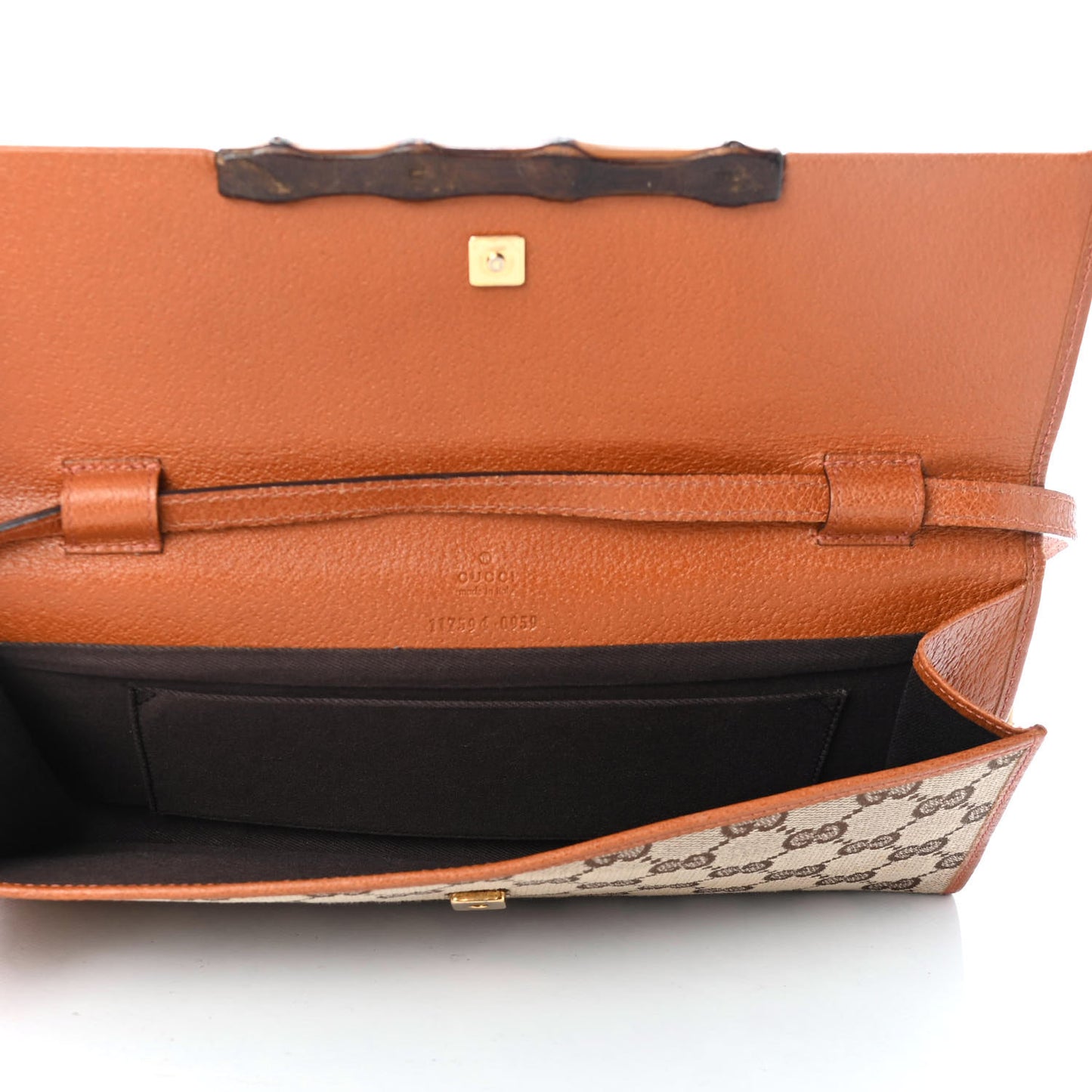 Monogram Bamboo Bar Clutch Brown