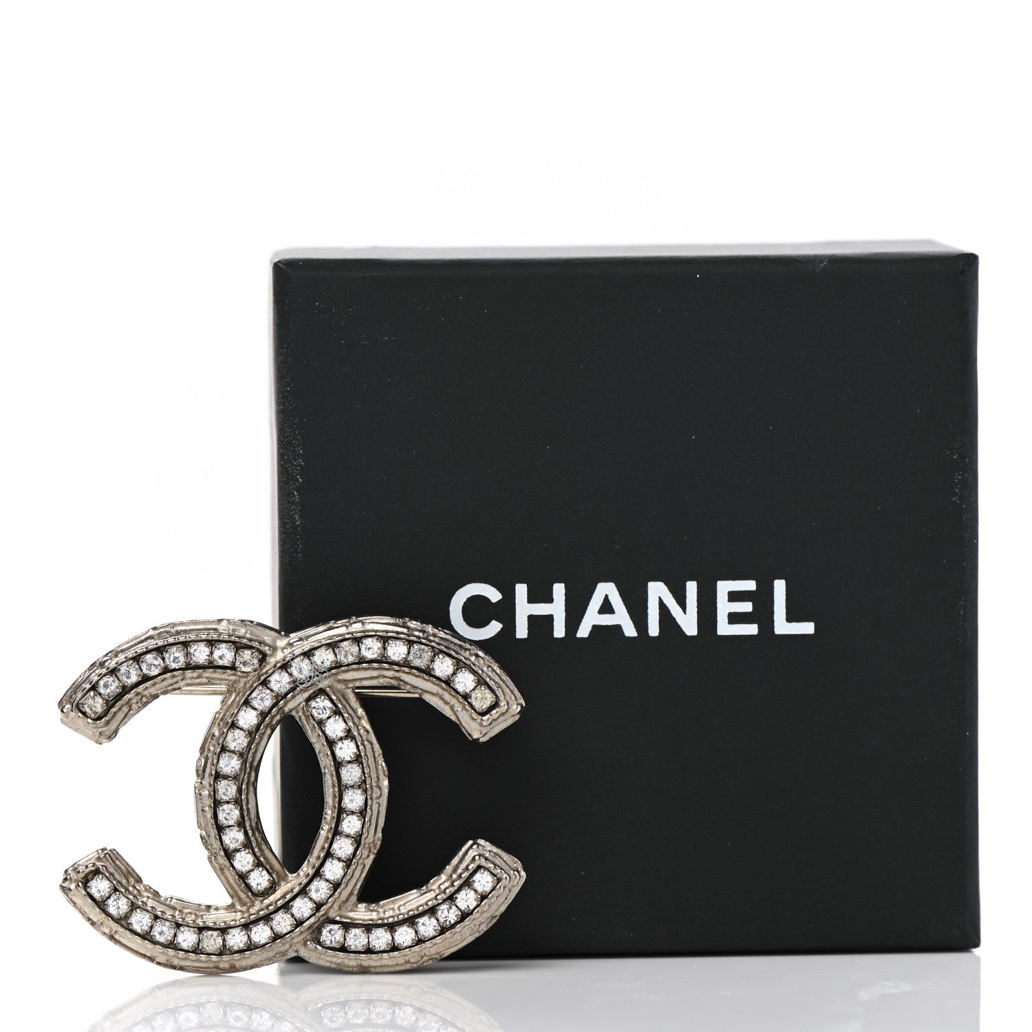 Chanel Crystal CC Brooch Silver 5 of 5