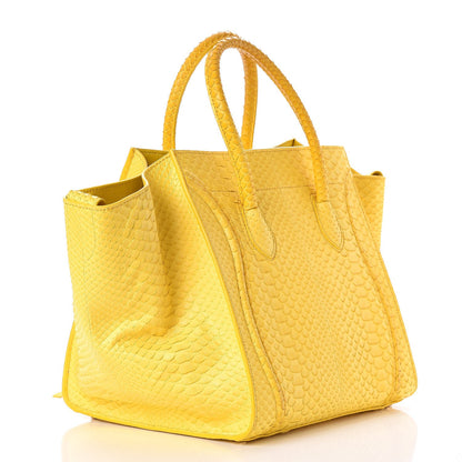 Celine Python Medium Phantom Luggage Yellow 3 of 7