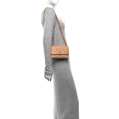 Chanel Crumpled Calfskin Quilted Braided CC Flap Beige 2 of 12