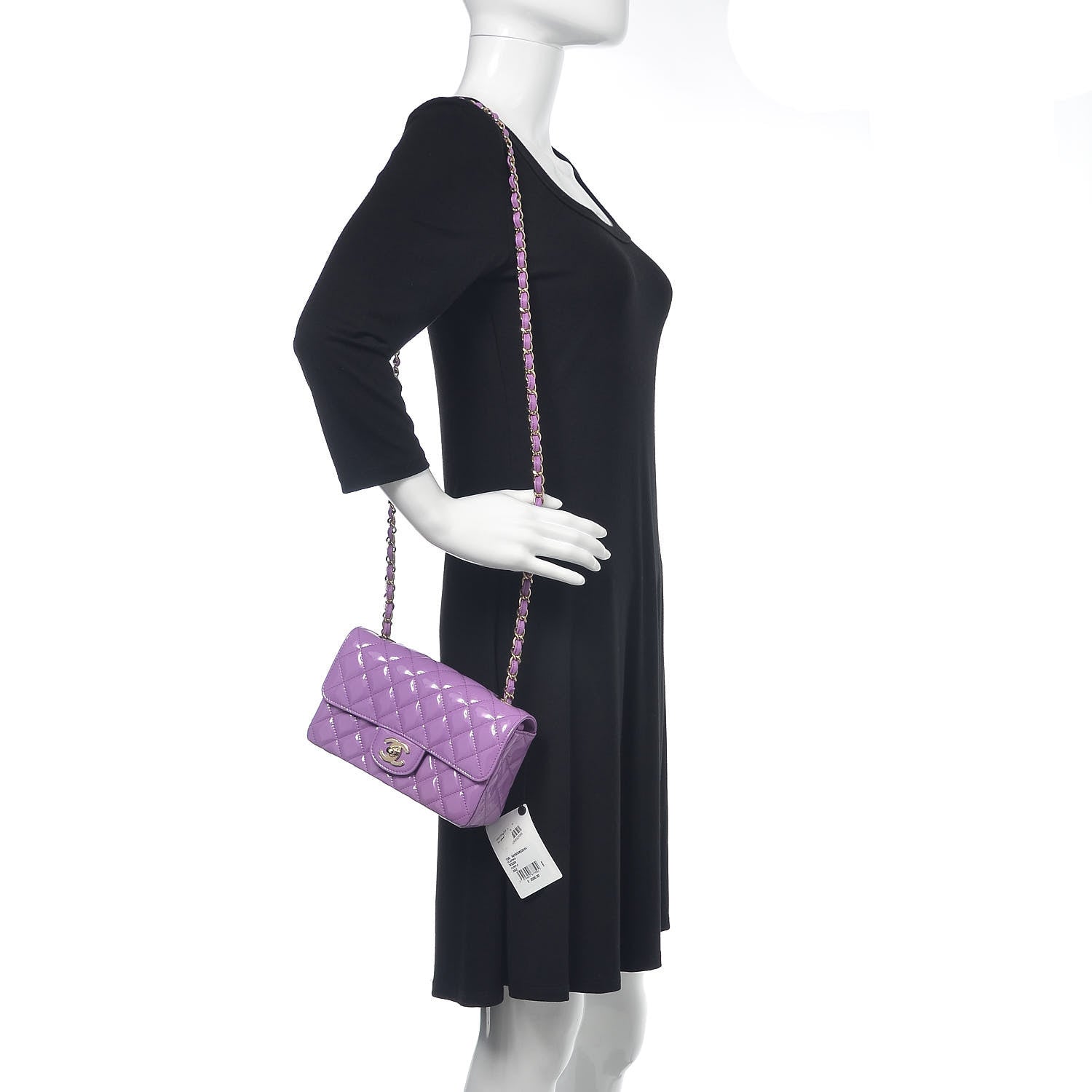 Chanel Patent Quilted Mini Rectangular Flap Purple 2 of 12