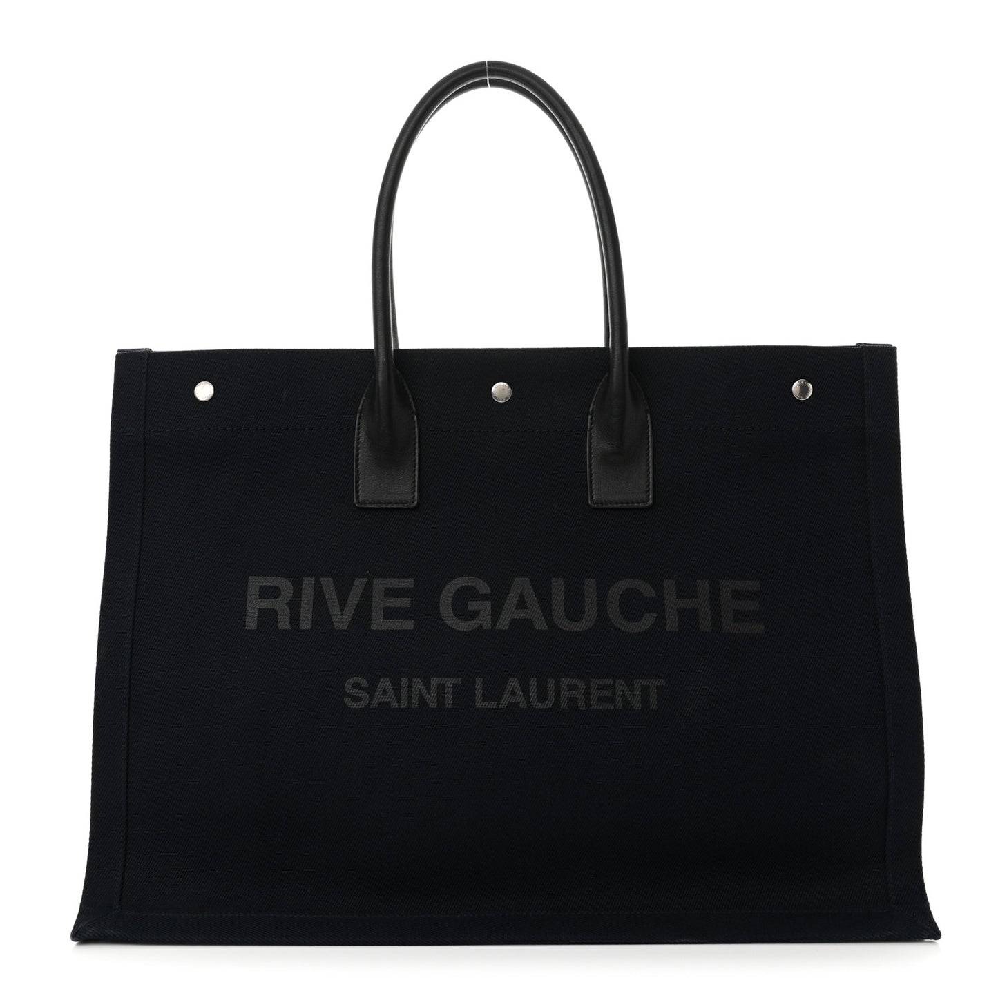 Linen Calfskin Rive Gauche Tote Navy