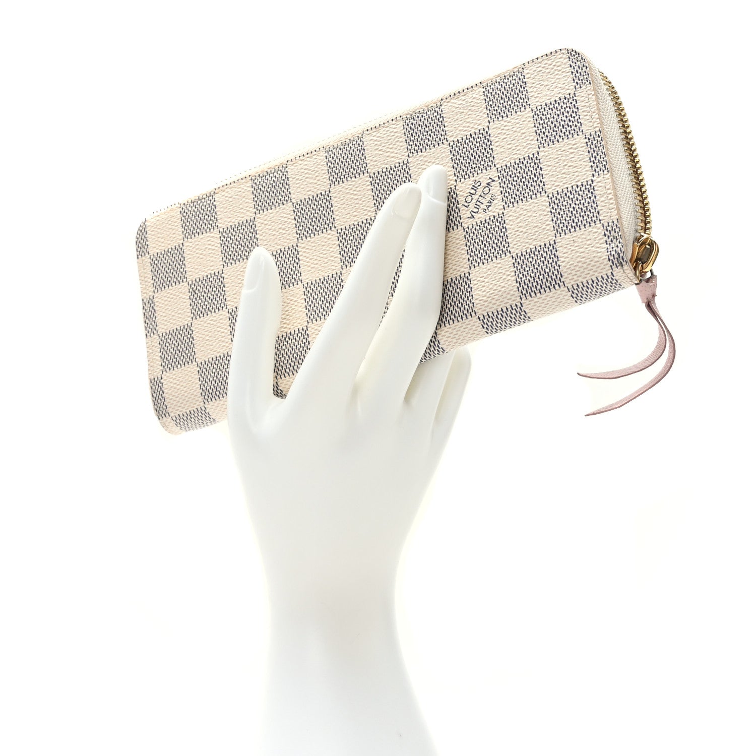 Louis Vuitton Damier Azur Clemence Wallet Rose Ballerine 2 of 6