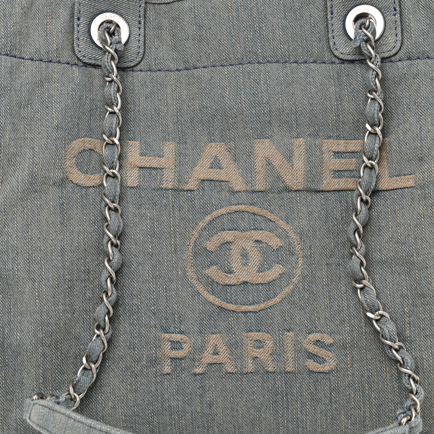 Chanel Denim Small Deauville Tote Light Blue 8 of 10