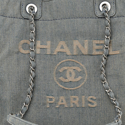 Chanel Denim Small Deauville Tote Light Blue 8 of 10