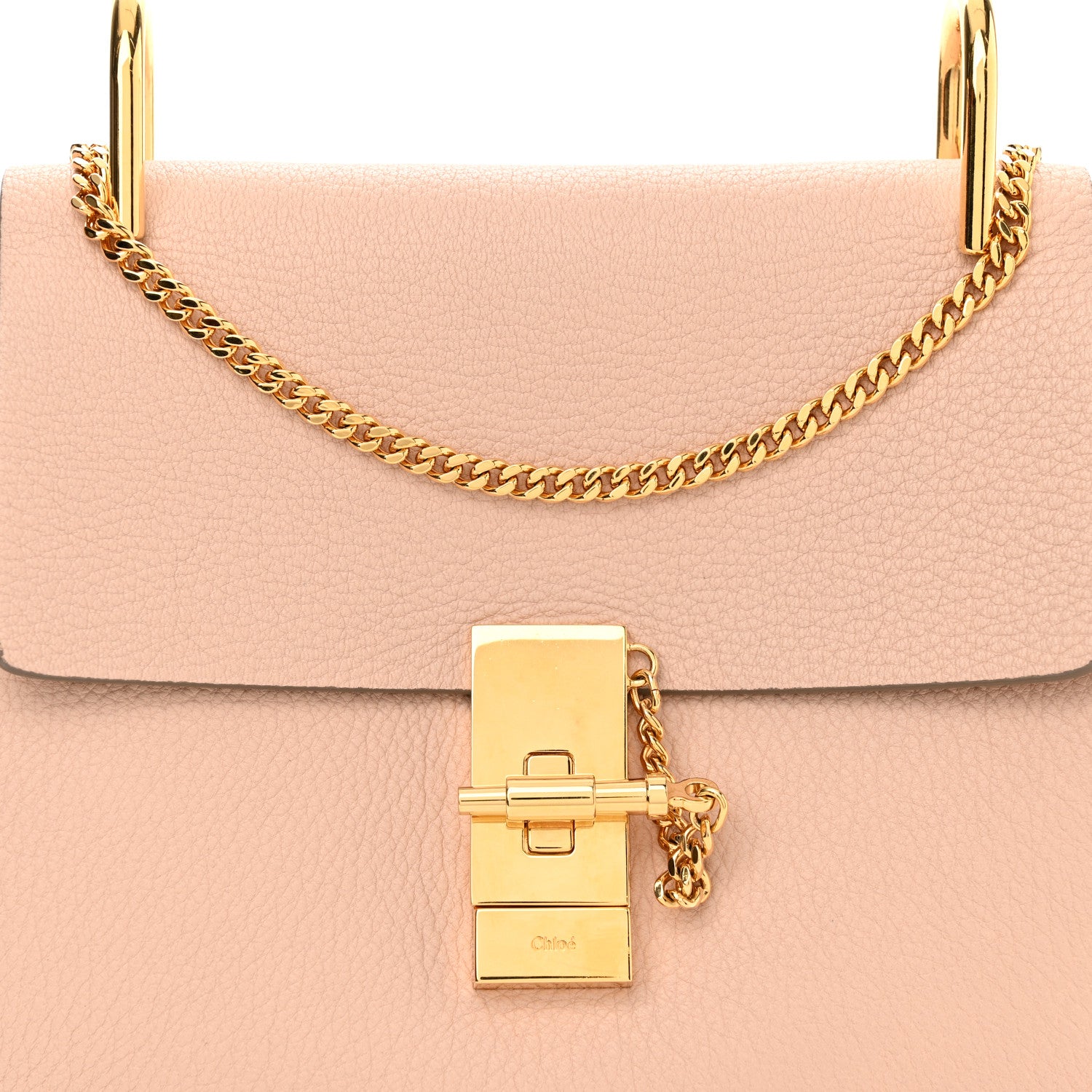 Chloe Grained Lambskin Drew Shoulder Bag Cement Pink 8 of 12