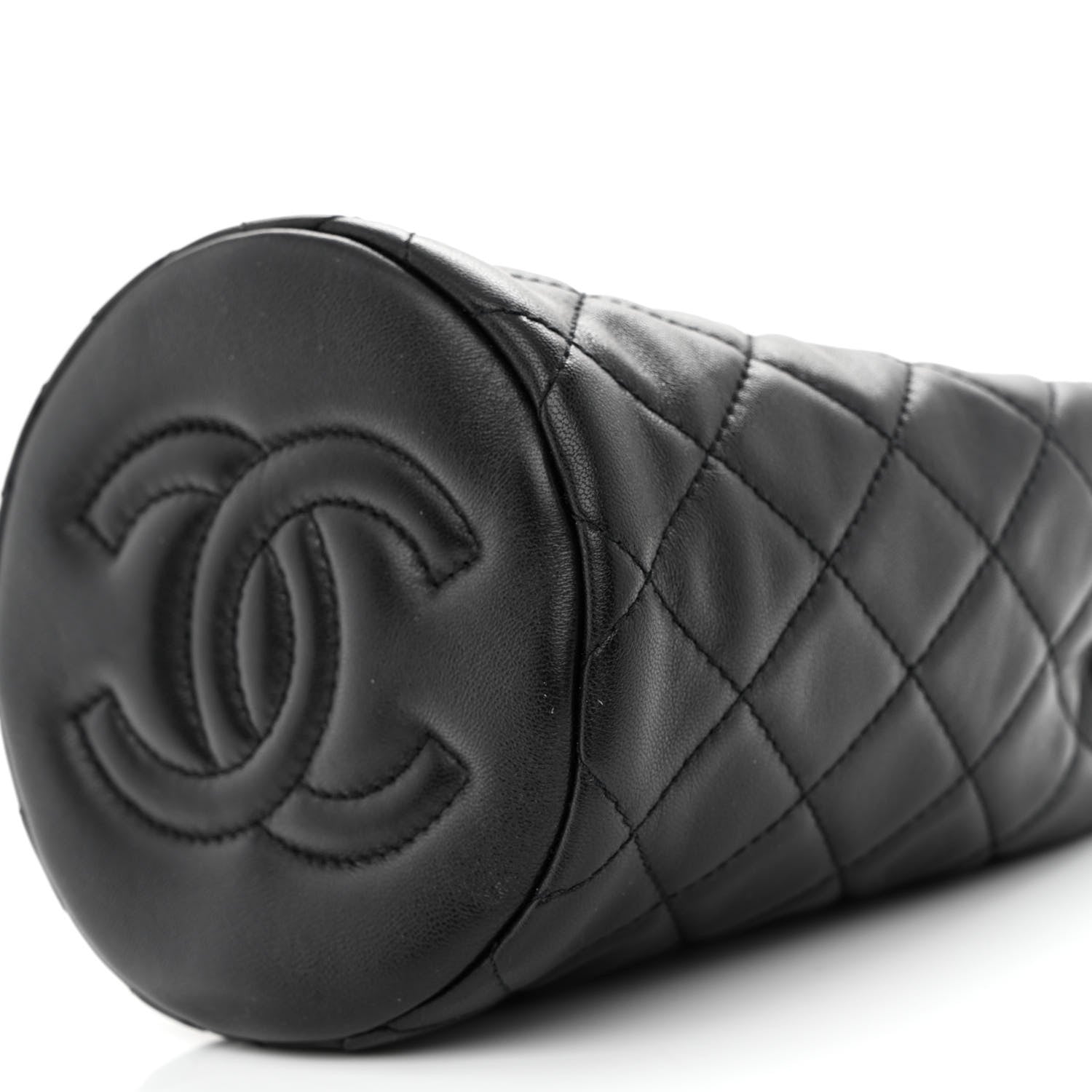 Chanel Lambskin Quilted Pearl Crush Drawstring Bag Black 10 of 11