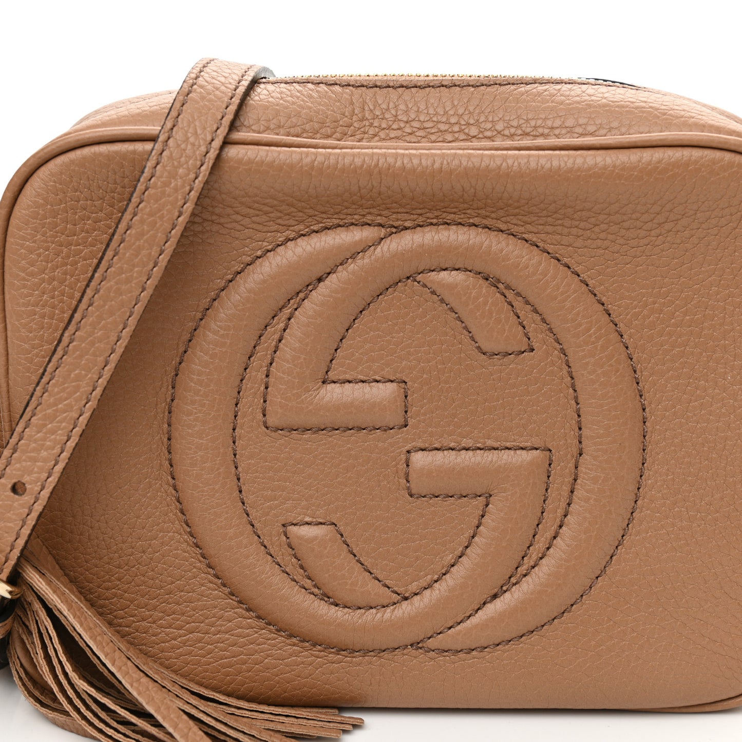 Pebbled Calfskin Small Soho Disco Bag Camelia