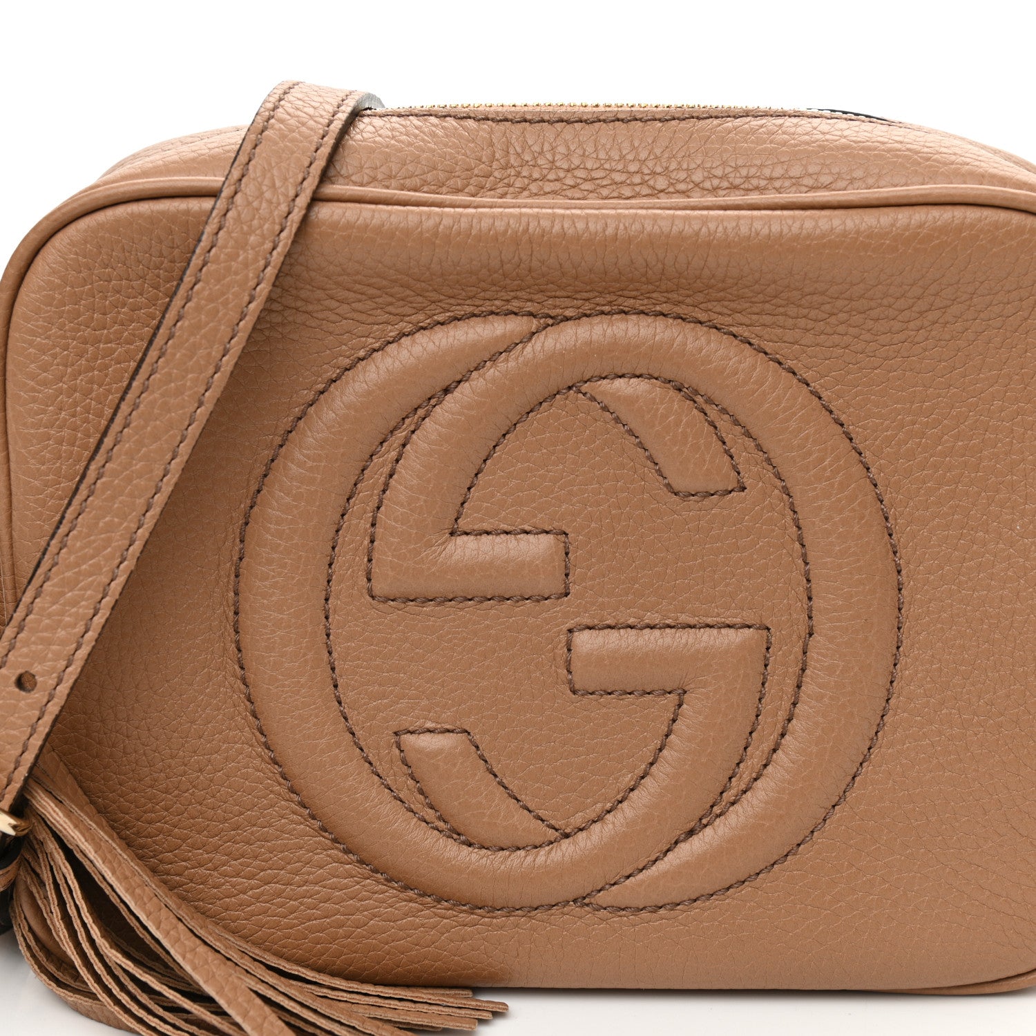 Gucci Pebbled Calfskin Small Soho Disco Bag Camelia 6 of 11