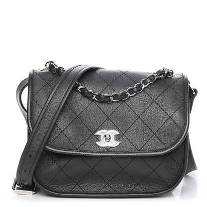 Chanel Calfskin Quilted Jungle Stroll Messenger Bag Black 1 of 8