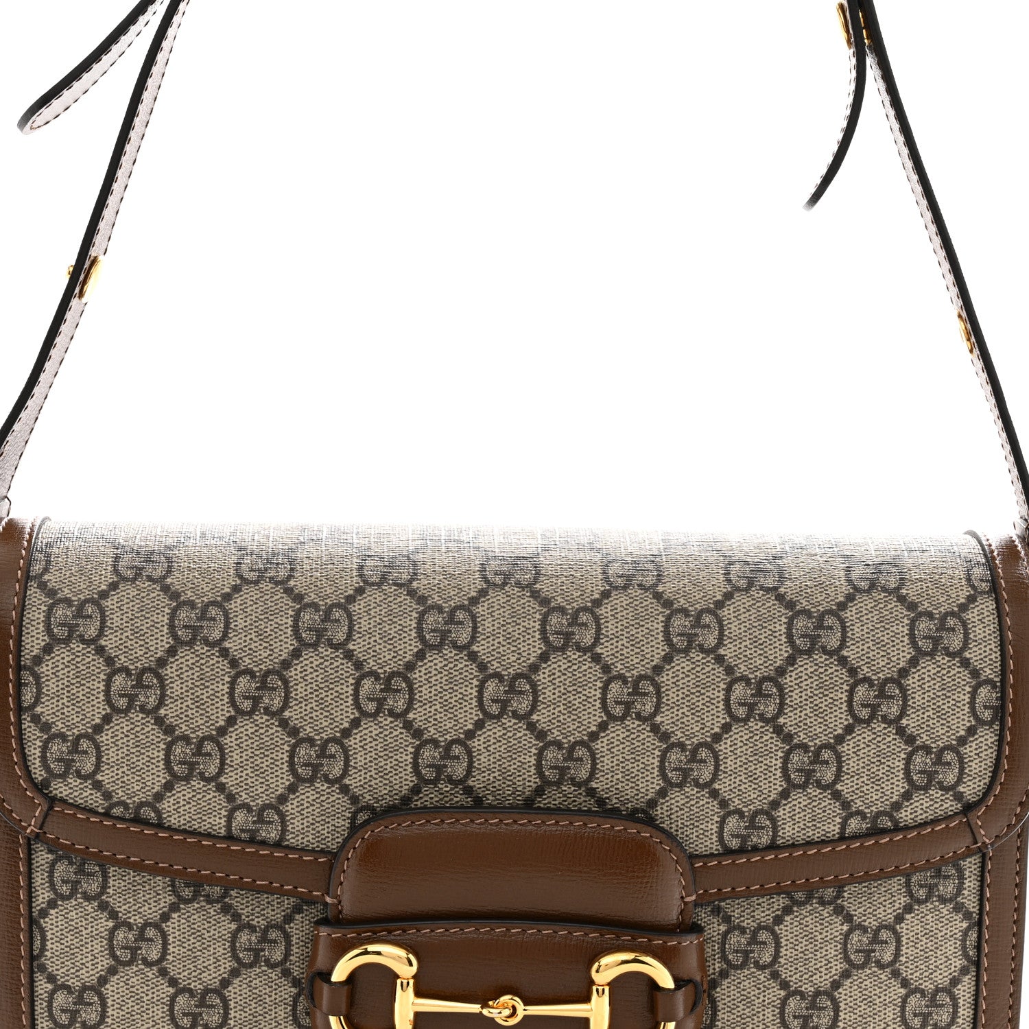Gucci GG Supreme Monogram Horsebit 1955 Shoulder Bag Beige Brown Sugar 8 of 11