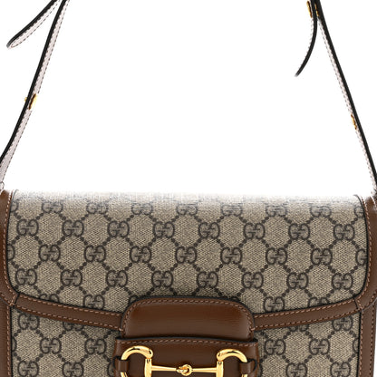 Gucci GG Supreme Monogram Horsebit 1955 Shoulder Bag Beige Brown Sugar 8 of 11