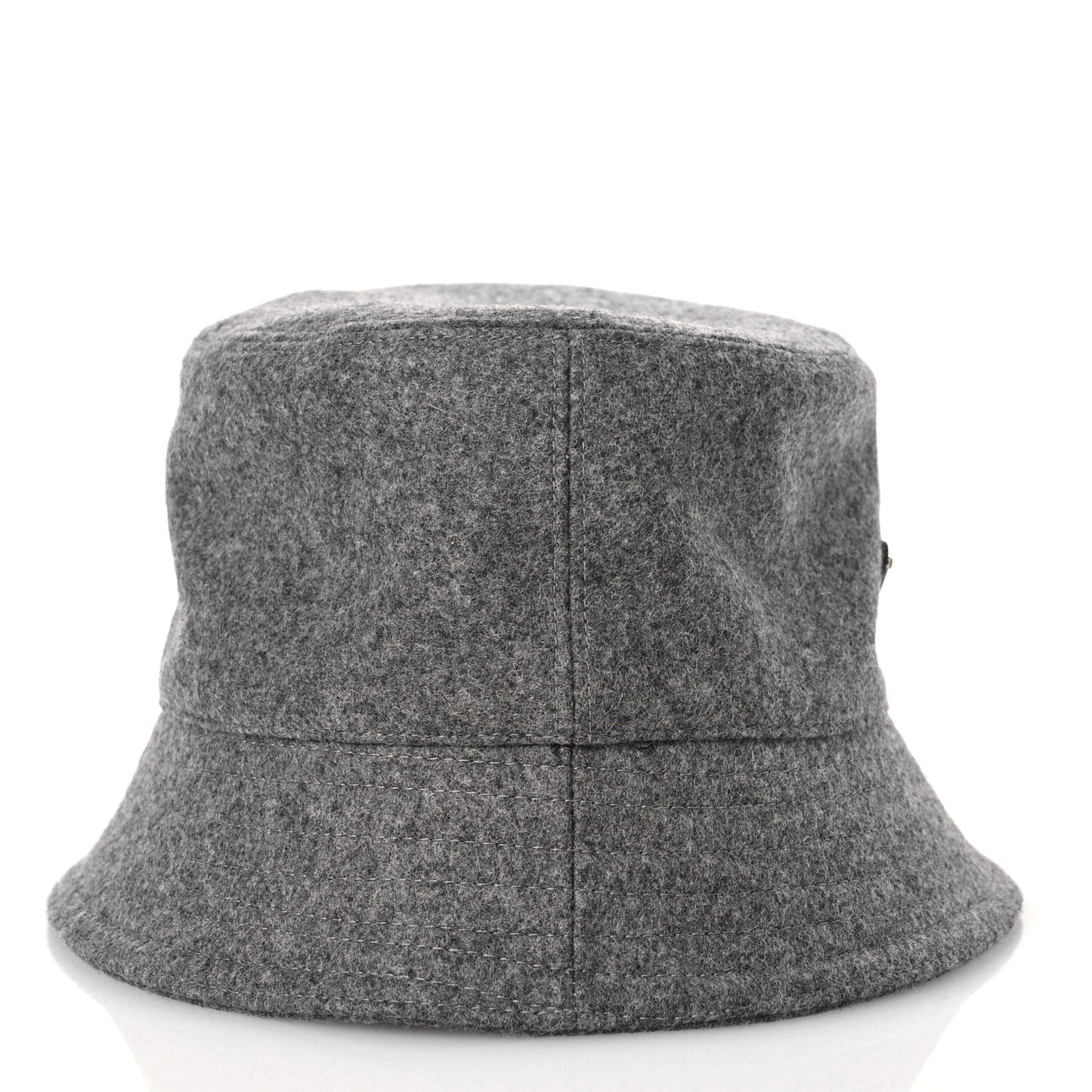 Authentic Loden Wool Metal Triangle Logo Bucket Hat XL Gray